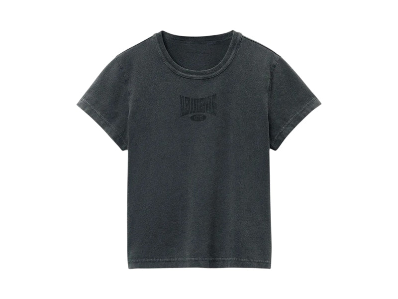 T by Alexander Wang Graphic Shrunken T-shirt Pale Gold Yellow