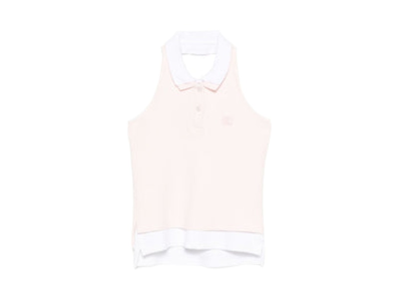 T by Alexander Wang Layered Polo Mini Halter Top Moss