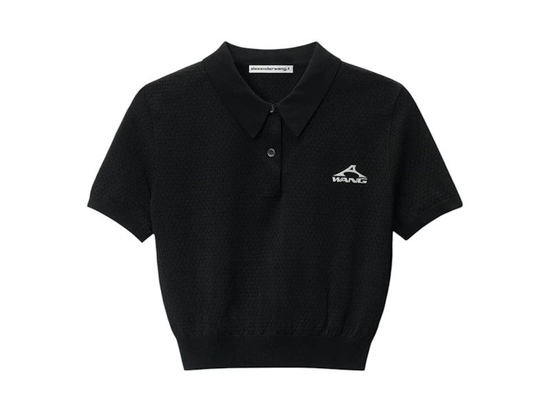T by Alexander Wang Logo Short Sleeve Polo T-shirt White