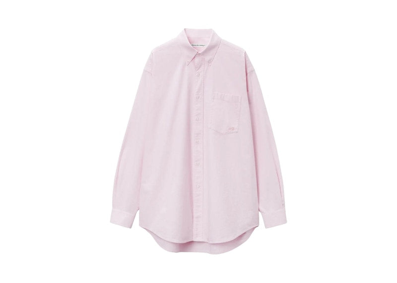 T by Alexander Wang Oversized Boyfriend Shirt Pink