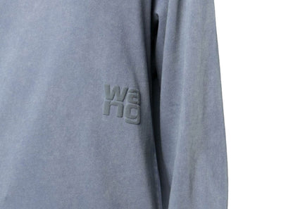 T by Alexander Wang Puff Logo Bound Neck Essential Jersey LS Tee Motor Grey