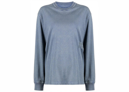 T by Alexander Wang Puff Logo Bound Neck Essential Jersey LS Tee Motor Grey
