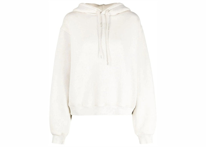 T by Alexander Wang Puff Paint Logo Essential Terry Hoodie Ice Grey