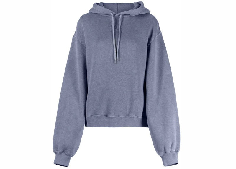 T by Alexander Wang Puff Paint Logo Essential Terry Hoodie Motor Grey