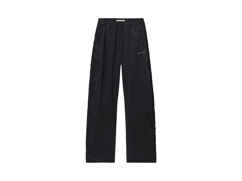T by Alexander Wang Ruched Seam Track Pants Black