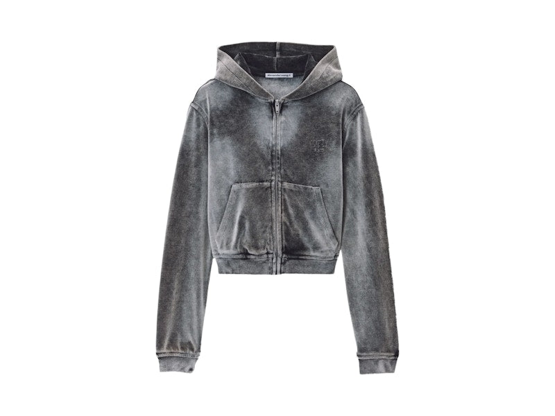 T by Alexander Wang Shrunken Zip Up Jacket Washed Feather