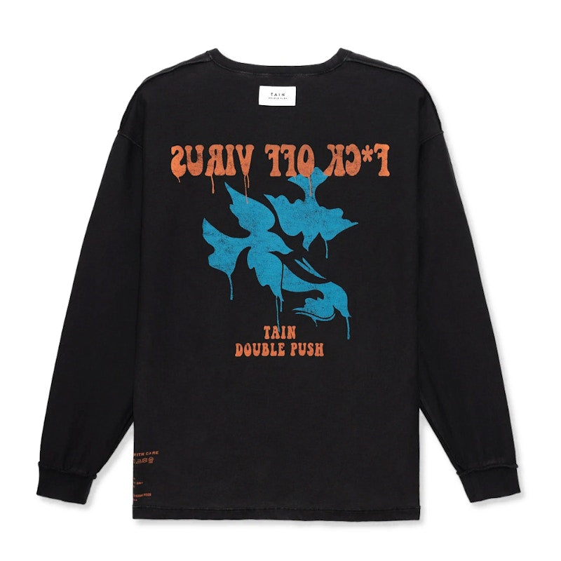 Tain Double Push Power Department Reversible L/S T-Shirt Black