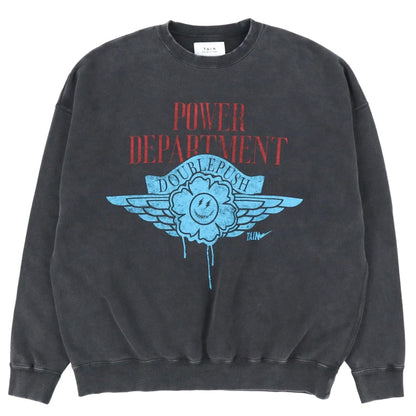 Tain Double Push Tain Crewneck Sweatshirt Black
