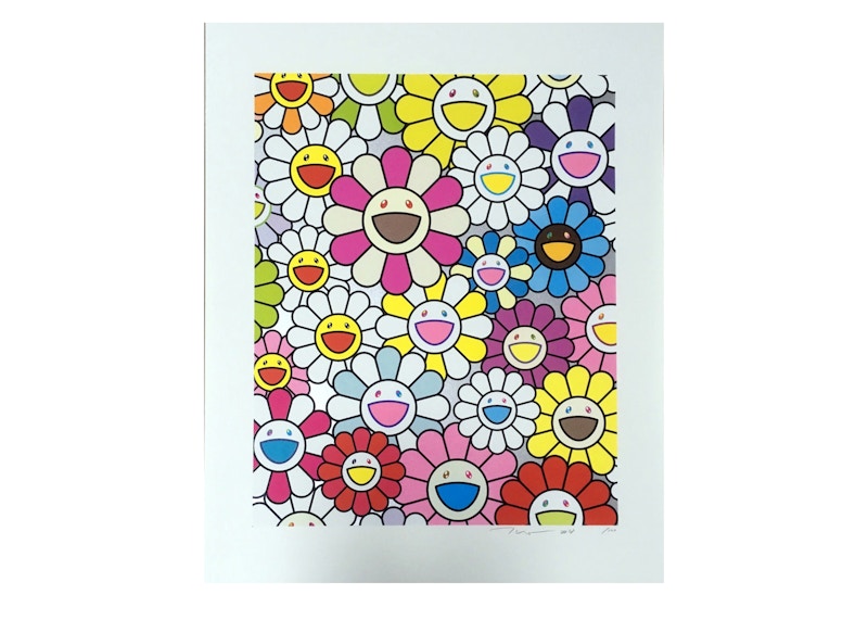 Takashi Murakami A Little Flower Painting: Pink, Purple And Many Other Colors Print (Signed, Edition 100)