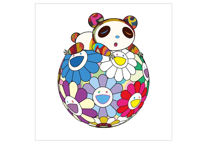 Takashi Murakami Atop a Ball of Flowers, a Panda Cub Sleeps Soundly Print (Signed, Edition of 100)