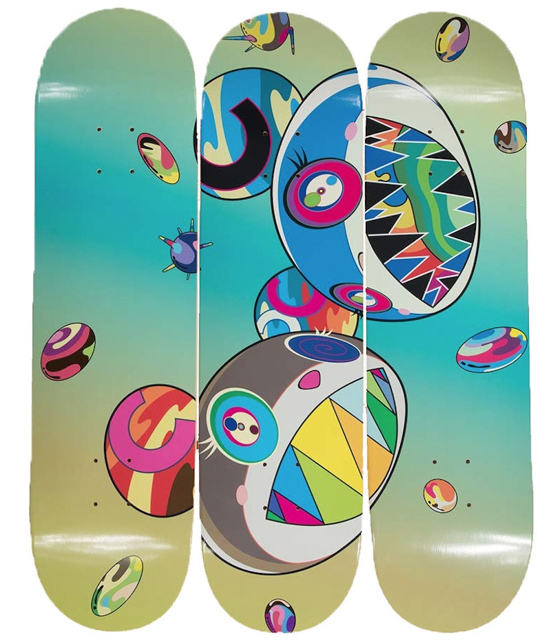Takashi Murakami ComplexCon Sharp Tooth Bear Skateboard  Deck (Set of 3) Multi