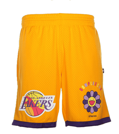 Takashi Murakami ComplexCon x LA Lakers M&N Basketball Shorts Yellow