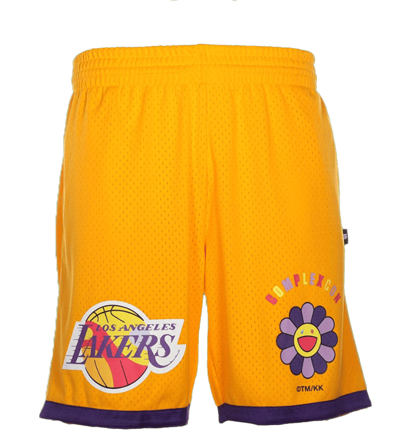 Takashi Murakami ComplexCon x LA Lakers M&N Basketball Shorts Yellow