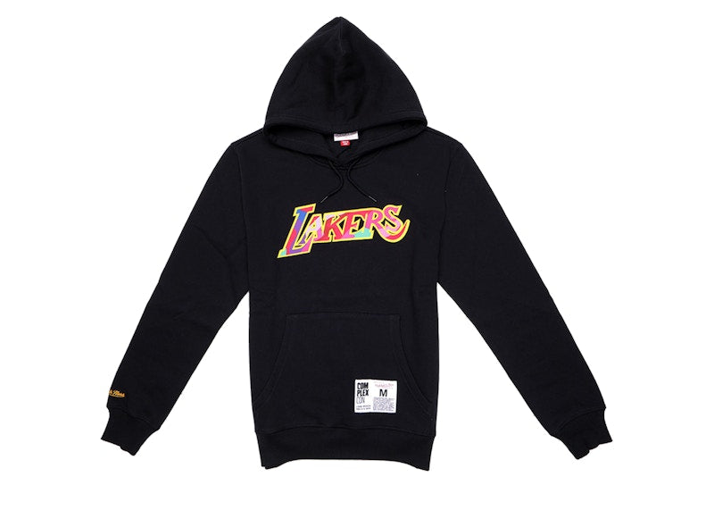 Takashi Murakami ComplexCon x LA Lakers M&N Mutated Flower Hoodie Black