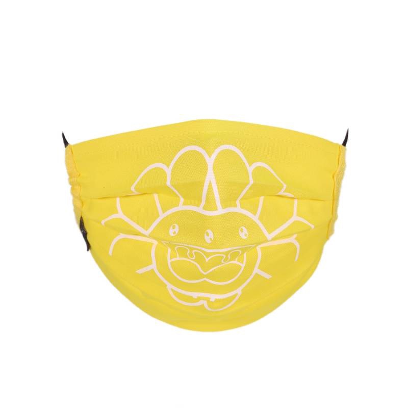 Takashi Murakami Doubleface Flower Face Mask Lemon Yellow/White