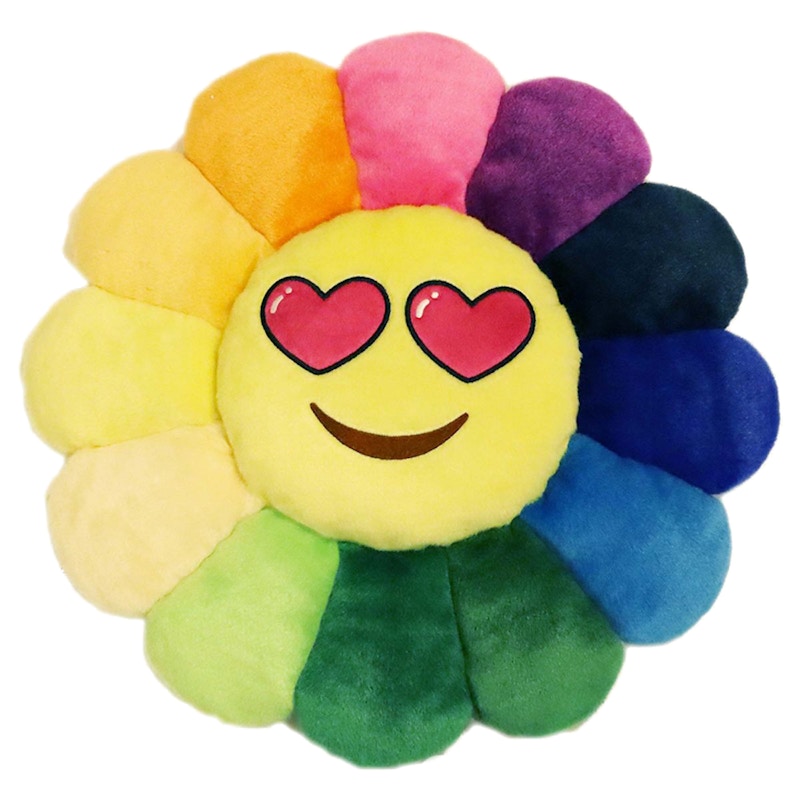 Takashi Murakami Flower Emoji Plush 3 60CM Rainbow/Yellow