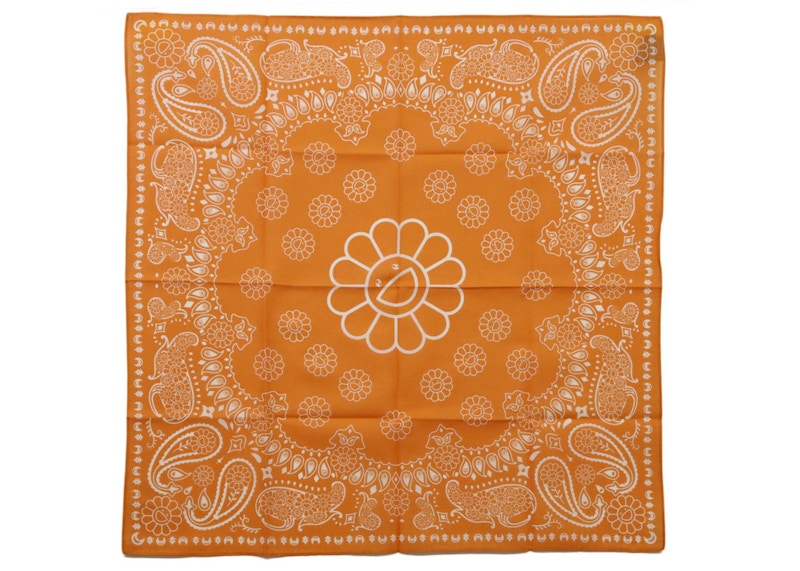 Takashi Murakami Flower Paisley Bandana Orange