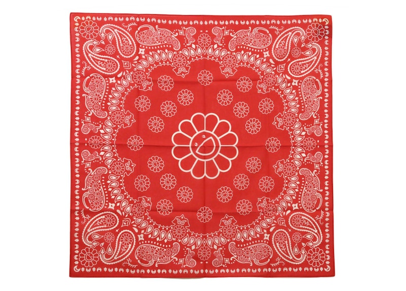 Takashi Murakami Flower Paisley Bandana Red