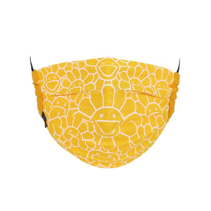 Takashi Murakami Flower Pattern Face Mask Bright Yellow/White