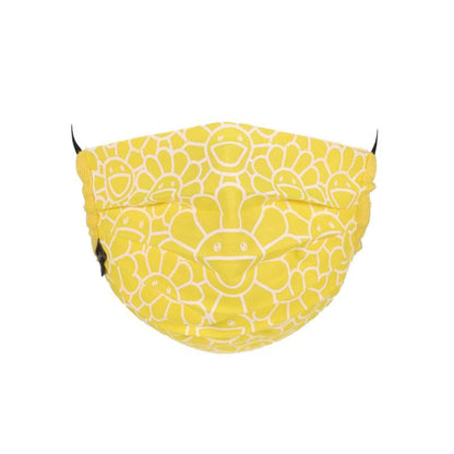 Takashi Murakami Flower Pattern Face Mask Lemon Yellow/White