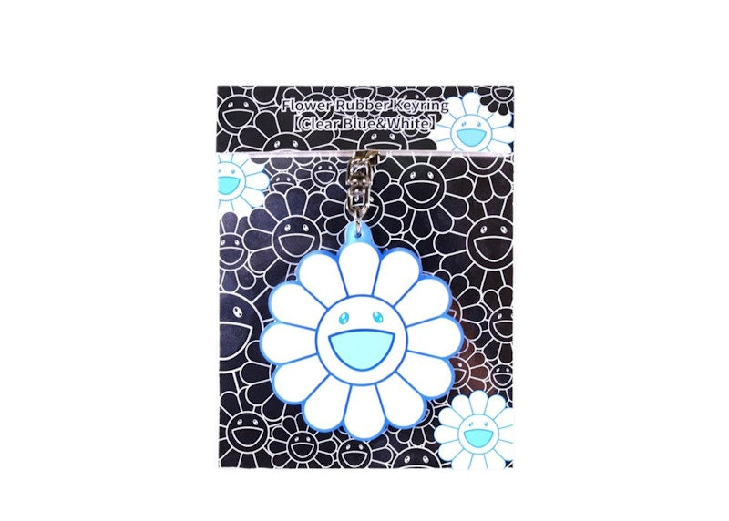 Takashi Murakami Flower Rubber Keyring Clear/Blue/White