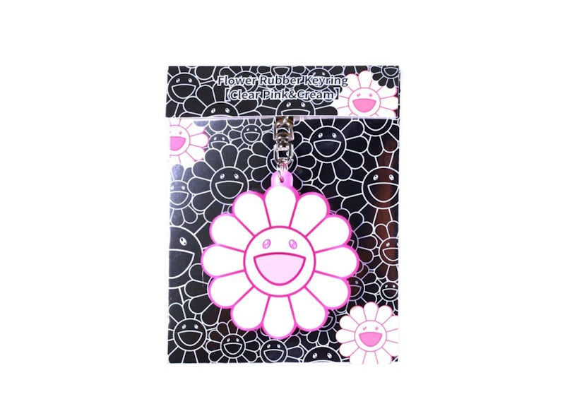 Takashi Murakami Flower Rubber Keyring Clear/Pink/Cream