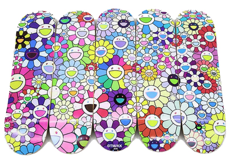 Takashi Murakami Flower Skateboard Deck (Set of 5) Multicolor
