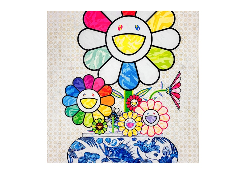 Takashi Murakami Flowers in a Blue Vase Art Print (Signed, Edition of 300)