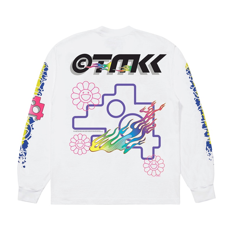 Takashi Murakami Lewis Hamilton Flame Out Longsleeve T-shirt White
