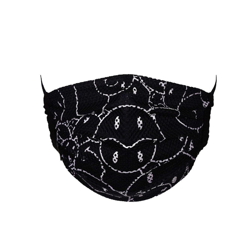 Takashi Murakami Mesh Smiley Pattern Face Mask Black/White