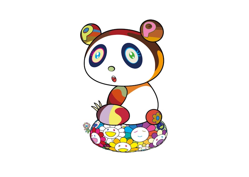 Takashi Murakami Panda Cub On a Flower Cushion Print (Signed, Edition of 100)