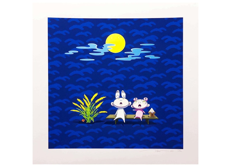 Takashi Murakami Yuzuki Hana KaiKai Kiki Watching the Moon Print (Signed, Edition of 100)