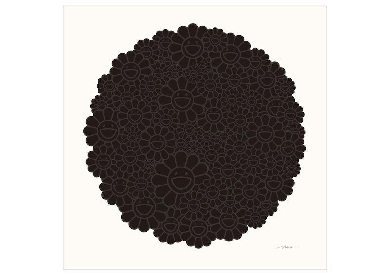 Takashi Murakami for BLM Black Flowers Round Print (Signed, Edition of 300)