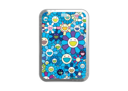 Takashi Murakami x CASETiFY: Flowers Bloom (Blue) Snappy Cardholder Stand Silver
