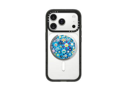 Takashi Murakami x CASETiFY: Flowers Bloom (Blue) Snappy Grip Stand Silver