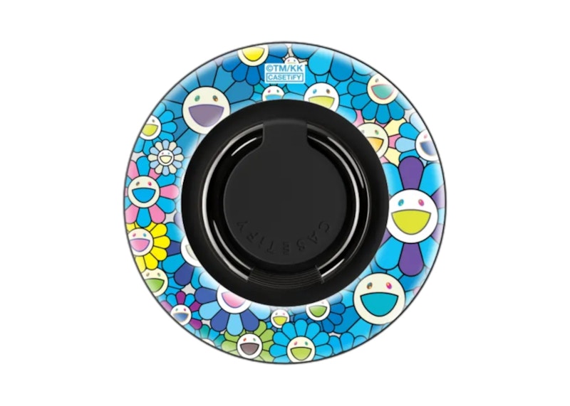 Takashi Murakami x CASETiFY: Flowers Bloom (Blue) Snappy Ring Holder Silver