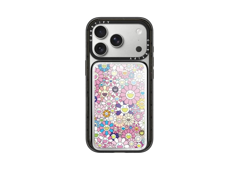 Takashi Murakami x CASETiFY: Flowers Bloom Flowers Bloom (Pink) Powerthru Power Bank Silver