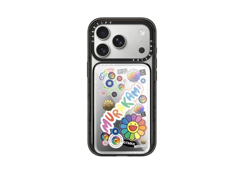 Takashi Murakami x CASETiFY: Flowers Bloom Flowers Sticker Mania Powerthru Power Bank Silver