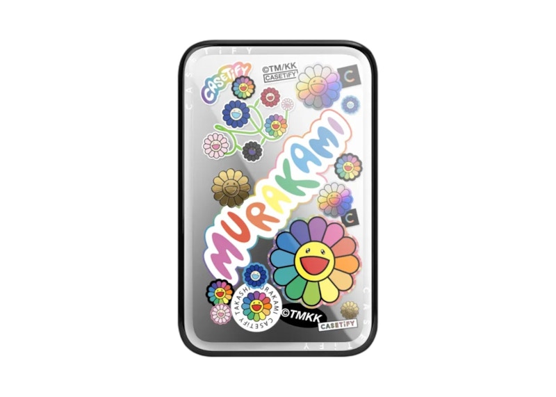 Takashi Murakami x CASETiFY: Flowers Bloom Flowers Sticker Mania Powerthru Power Bank Silver