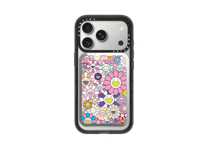 Takashi Murakami x CASETiFY: Flowers Bloom (Pink) Snappy Cardholder Stand Silver