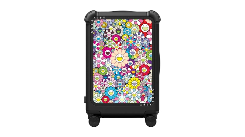 Takashi Murakami x CASETiFY Flowers Bloom (Rainbow) 21" Carry-On Suitcase Matte Black