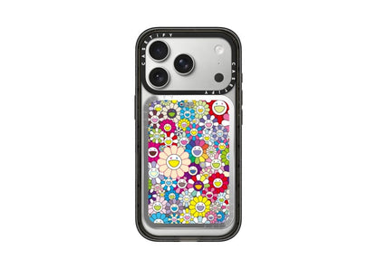 Takashi Murakami x CASETiFY: Flowers Bloom (Rainbow) Snappy Cardholder Stand Silver