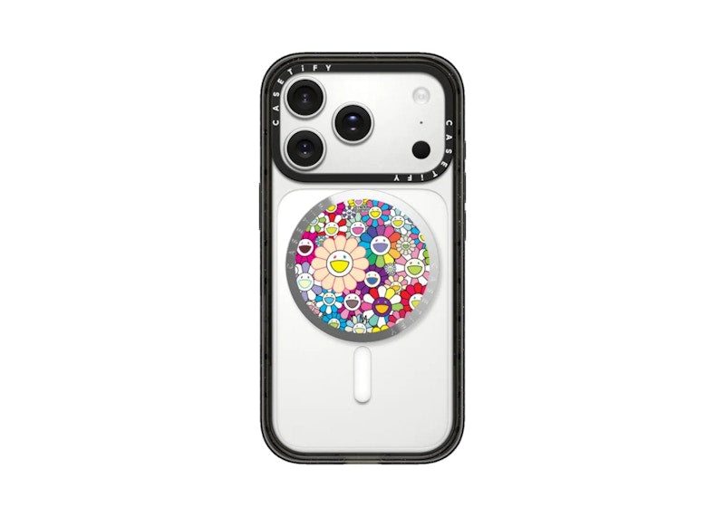 Takashi Murakami x CASETiFY: Flowers Bloom (Rainbow) Snappy Grip Stand Silver