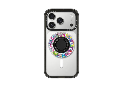 Takashi Murakami x CASETiFY: Flowers Bloom (Rainbow) Snappy Ring Holder Silver