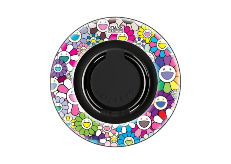 Takashi Murakami x CASETiFY: Flowers Bloom (Rainbow) Snappy Ring Holder Silver