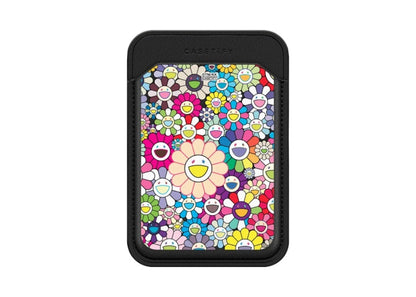 Takashi Murakami x CASETiFY: Flowers Bloom (Rainbow) Snappy Wallet Black