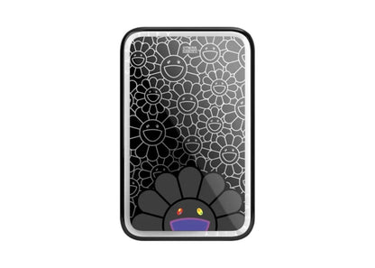 Takashi Murakami x CASETiFY: Flowers Bloom Smile (Black) Powerthru Power Bank Silver