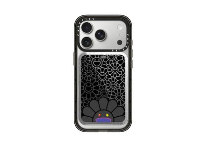 Takashi Murakami x CASETiFY: Flowers Bloom Smile (Black) Snappy Cardholder Stand Silver