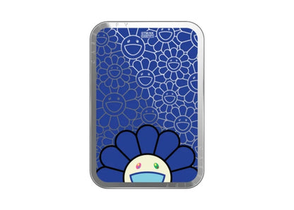 Takashi Murakami x CASETiFY: Flowers Bloom Smile (Blue) Snappy Cardholder Stand Silver