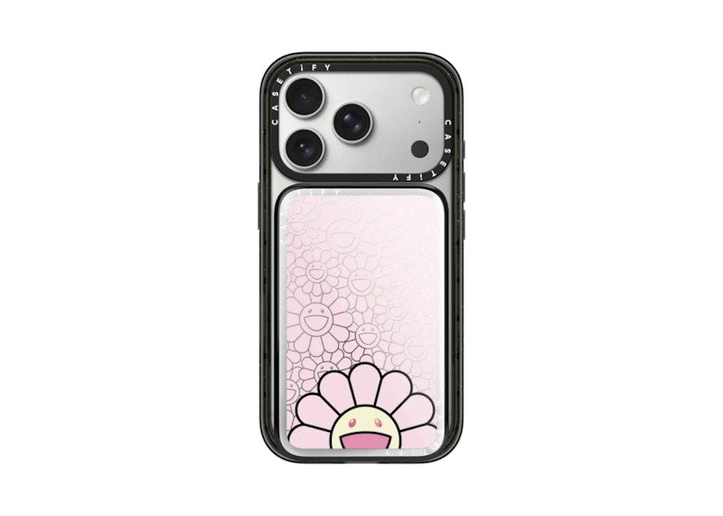 Takashi Murakami x CASETiFY: Flowers Bloom Smile (Pink) Powerthru Power Bank Silver